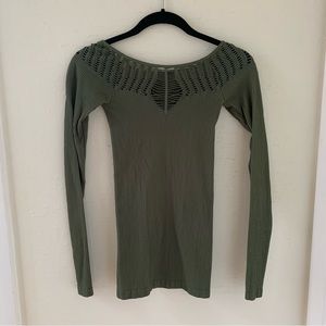 Free People BodyCon Cut Out Boat Neck Long Sleeve